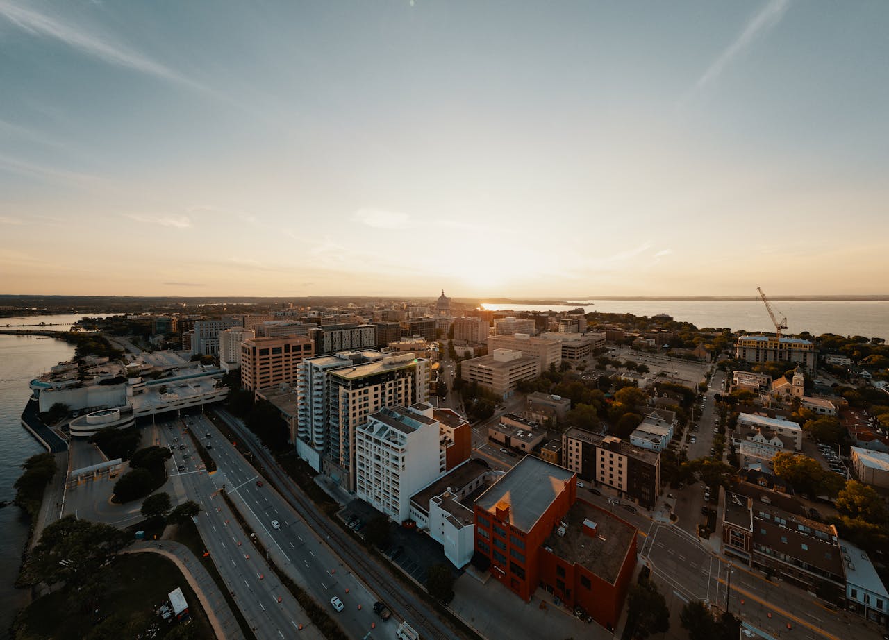 Arial view of Madison Wisconsin